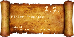 Pieler Fiametta névjegykártya